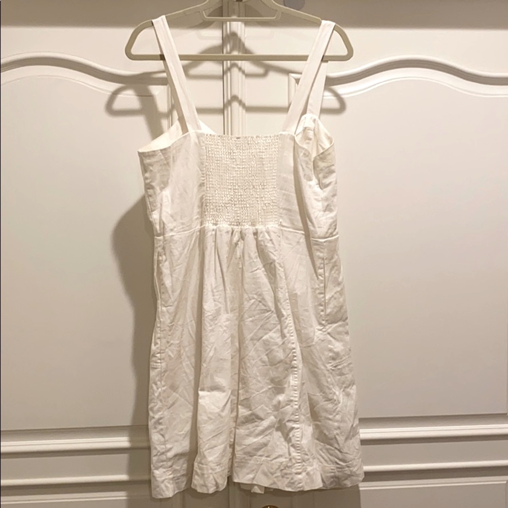 Madewell Linen Button Front Tank Dress - White - Picture 5 of 9